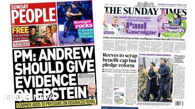 The Papers: «Ο Andrew πρέπει να δώσει στοιχεία» και ο Reeves συζητά για τον προϋπολογισμό
| presscode.gr